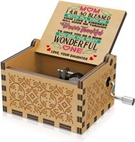 Nouvelle Arrivée - Boîte à Musique en Bois Personnalisée à Manivelle, Gravée au Laser - Style Artisanat Populaire Écologique, 10 Secondes de Durée Sonore
