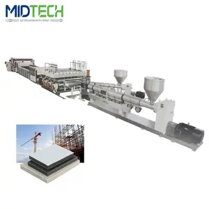 midtech工厂价格三层塑料PP PE PC中空结构制板机器挤出生产线