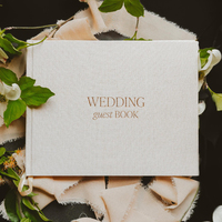 Livre d'or de mariage en tissu avec dorure à chaud