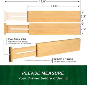 Selldrawer Double Tier Bamboo Office & <b>Kitchen</b> & Bathroom Drawer Divider Multifunction Spice <b>Storage</b> Organizer for Garage - Product Image 2