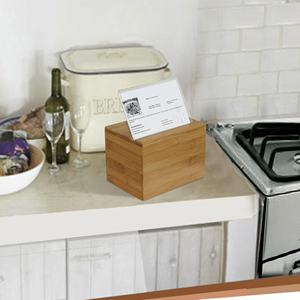 Caja de recetas de bambú DB Oceanstar con divisor para almacenamiento de cocina - Product Image 5