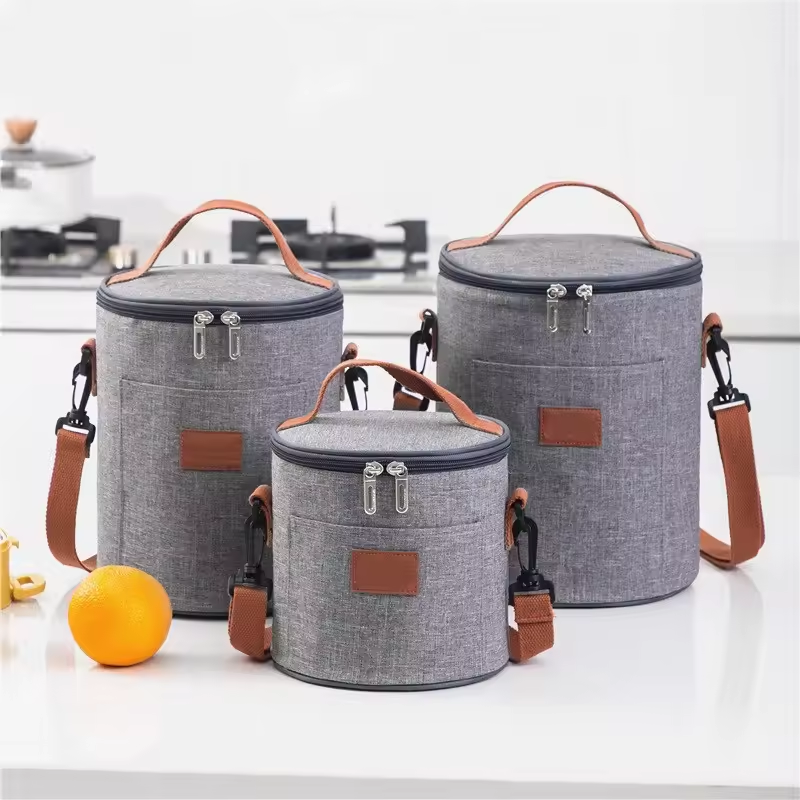 Custom Cooler Waterproof Lunch Bag Customized Round Shape Cooler