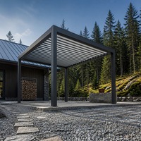 Gazebo extérieur motorisé en aluminium à lames orientables 4x6m 4x8m 6x4m 8x4m, moderne, étanche et résistant à la pluie