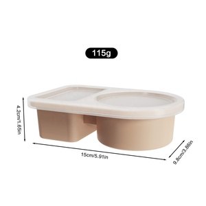 Contenants à collation portables à double compartiment, réutilisables, en silicone sans BPA, étanches, de qualité alimentaire, avec couvercles mini Snackle Box - Product Image 4