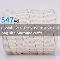 Cordon en coton macramé d'emballage personnalisé 3mm 4mm 5mm cordon en macramé naturel 6mm pour bricolage en macramé artisanat