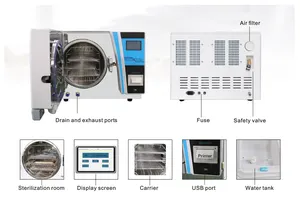 Autoclave de carregamento superior vertical de vapor para bancada dentária 23L por atacado