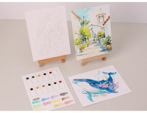 Landschapspapier Verfkwast Diy Aquarel Schilderij Boek Kleurrijke Gouache Tekening Schilderkunst Set Voor Beginners - Product Image 5
