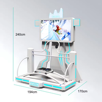 Machine de jeu de vol de ski d'intérieur VR Simulateur de vol en métal et en plastique Arcade avec ski Motion Ride pour les familles et les amis