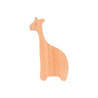 Crochet pour animaux en bois massif Crochet pour enfants poignée mignonne Tenture murale créative manteau et chapeau de girafe éléphant koala sans poinçon