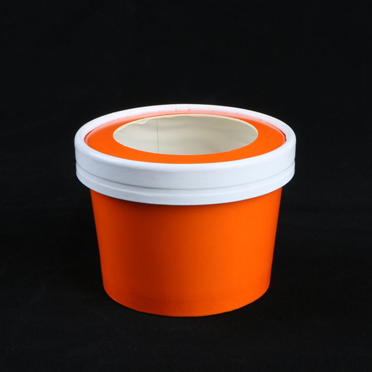 disposable food container for spice waterproof and grease proof white paper bowl with PVC window