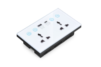 Prise intelligente Wi-Fi Tuya avec panneau en verre OCY EU 147 UK 10A, double prise murale avec USB Type C 220V, interrupteur intelligent