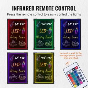 Hanging LED Writing Board Message Sign with <b>Remote</b> <b>Control</b> 16 Colors <b>Lighted</b> Chalkboard Advertising Display Board for Shop - Product Image 6