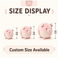 Jolie Peluche Cochon Rose Patchwork Personnalisée, Jouet en Peluche Doux et Rond, Figurine Cochonnette, Cadeau Décoratif, Faible MOQ, Service OEM ODM, Direct Usine