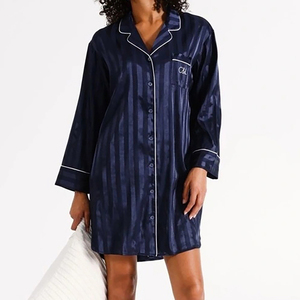 Beefey Wholesale <strong>Casual</strong> Knitted Lyocell Women's Sleep Dress Custom Size Pajamas Long Sleeves Breathable <strong>Home</strong> <strong>Wear</strong> Sleepwear - Product Image 1
