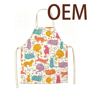 Delantal de Cocina Personalizado sin Mangas de Algodón y Lino con Bolsillo Grande para Hornear y Cocinar - Product Image 1