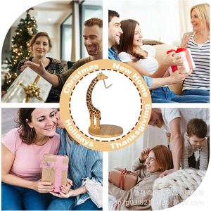 Estante de madera para plátanos con forma de jirafa, soporte de almacenamiento de frutas para escritorio, estante de frutas vertical para cocina y sala de estar - Product Image 2