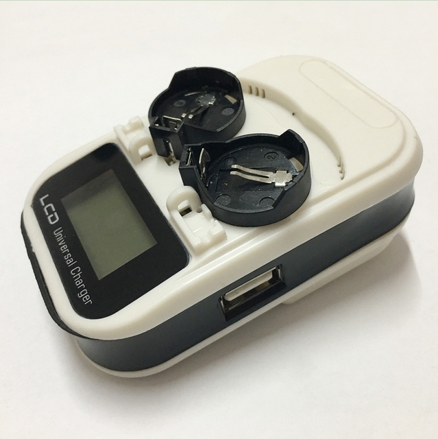 Button battery charger, intelligent LCD charger 3.6V rechargeable LIR2032 LIR2025 LIR2016 button charging battery
