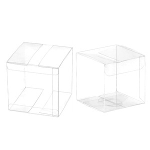 Clear Favor Plastic Square Packaging Gift Transparent Cube Boxes PET Small Plastic Box