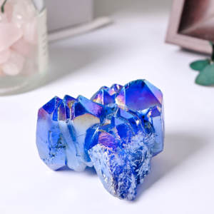 High Quality Aura Blue Crystal Cluster Iridescent Aura <b>Quartz</b> Raw Cluster Healing <b>Stone</b> for Home Decoration Bulk Supply Custom - Product Image 4