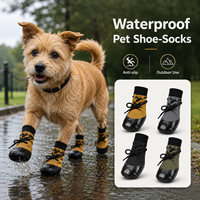 Chaussettes pour chien chaudes, imperméables, antidérapantes, à double couche, avec semelle à pois en caoutchouc, douces, respirantes, pour la marche en intérieur, soin des pattes, chaussettes personnalisées imprimées