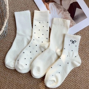 Women Mid Calf Slouch Socks Solid Color Polyester Sweat Absorbing Autumn Casual Style - Product Image 2