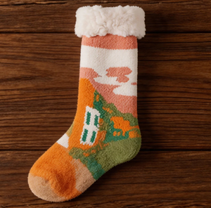 Calcetines de invierno al por mayor para mujer, cálidos, transpirables, de punto, antideslizantes, gruesos, térmicos, de forro polar, antibacterianos, con logo. - Product Image 3