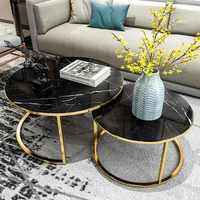 Table Basse Ronde Moderne en Marbre de Haute Qualité, Meuble de Salon avec Panneau en Pierre, Meilleure Vente pour Usage Domestique