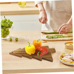 Christmas Tree Acacia <b>Wood</b> Cutting Board 38cm Multifunctional Chopping <b>Block</b> For Kitchen Use - Product Image 1