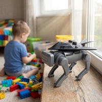 Nouveau jouet éducatif à assembler en briques de plastique, modèle de chien mécanique bionique militaire avec armes, blocs de construction