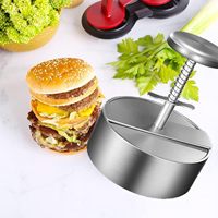 Presse à hamburgers SEB en acier inoxydable pour viande hachée, 4,5 pouces, pour gril et plaque chauffante