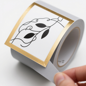 Etiquetas Redondas Personalizadas con Impresión de Logotipo de Producto Empresarial, Etiquetas Adhesivas Impermeables con Lámina Dorada para Embalaje - Product Image 4