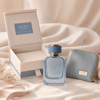 Flacon de parfum vide réutilisable en verre transparent, flacon de parfum carré plat en verre avec couvercle, 50 ml, 30 ml, 100 ml