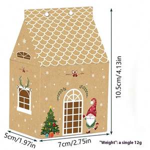 2025 Christmas Gift <b>Box</b> New House Candy <b>Box</b> Baking <b>Box</b> in Stock Promotional Paper Bags - Product Image 5