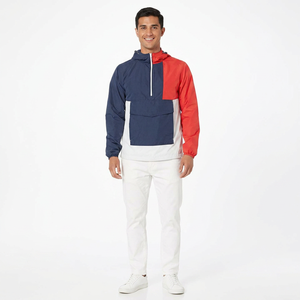 <b>Men</b> Streetwear Windbreaker Manufacturer Waterproof <b>Jacket</b> Custom logo <b>Half</b> <b>Zip</b> Pullover Hoodie Windbreaker <b>jacket</b> for <b>men</b> - Product Image 1