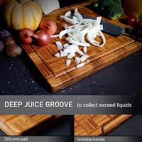 Planche à découper en bois avec poignée Planches à découper de cuisine pour pain viande fruits fromage servant planche de charcuterie en bois