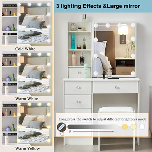 Glass ngực của Ngăn kéo giá rẻ cửa hàng làm đẹp trang điểm vanities box với gương và ghế sang trọng hiện đại - Product Image 5