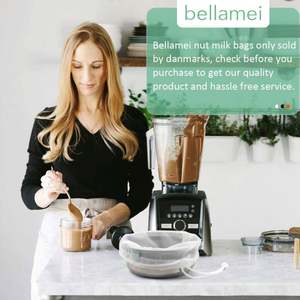 Sac en maille de nylon réutilisable 100 microns pour lait végétal (amande/soja), yaourt grec, café froid et thé – Professionnel – Personnalisable CN;JIA - Product Image 5