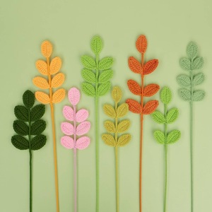 Nuevo producto transfronterizo hecho a mano, ramo de flores artificiales de hoja de cuatro estaciones tejido con hilo, flor de punto. - Product Image 1
