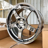 Velg Viorock 5 Spoke Chrome Forged 17 18 19 Inch 5x100 5x114.3 Custom Alloy Rims Cocok untuk Honda Toyota Mazda Subaru BRZ BMW