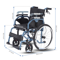 Fauteuil roulant sport à grandes roues de 24 pouces, fauteuil roulant manuel pliable avec coussin confortable, pièces détachables