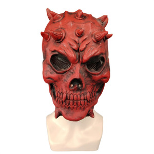 Máscara de Látex de Calavera Roja de Guerrero, Demonio de la Muerte, para Casa Embrujada, Terror, Halloween, Cosplay - Product Image 5