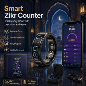 Bague Religieuse Intelligente iTasbeeh avec Affichage LED, Résistance à l'Eau IP67, Autonomie de 3 à 5 Jours, Contrôle par Application - Product Image 1