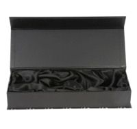 Caja Rígida Magnética Negra con Aspecto de Cuero, con Grabado y Laminado Mate, Reciclable y Personalizable, Caja de Regalo de Lujo para Cartera de Hombre