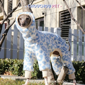 Maglione per Cani a Collo Alto con Stampa Leopardata Rosa per Levrieri e Whippet, in Velluto Felpato, Casual e Caldo per l'Inverno - Product Image 3