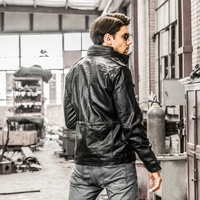 M65 Alpha personnalisé chasse col montant taille réglable multi-poches décontracté grande taille hommes veste en cuir de vachette manteaux