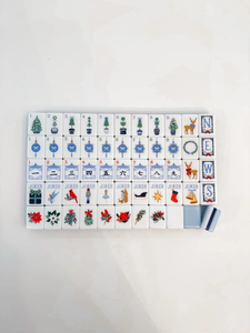 Fichas de Mahjong Acrílicas Plegables de Lujo Americanas con Grabado Navideño para Viajes y Entretenimiento - Product Image 2