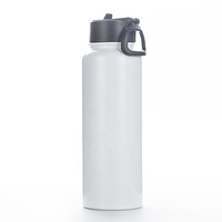 Gobelet à sublimation vierge à large ouverture en acier inoxydable 304, bouteille d'eau isolée sous vide avec paille, poignée portable, écologique