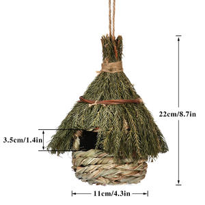 2025 New Arrival Bird <strong>Nest</strong>-Enchanting Hummingbird House Decorative Hanging Grass Woven <strong>Nest</strong> with Solid Pattern Button Closure - Product Image 5