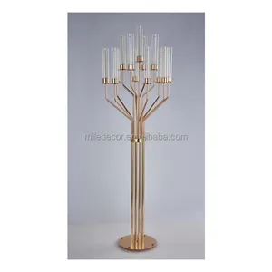 Unique Design Modern Candle Candelabrum Gold Metal Wire Candle Holders For Wedding Decoration