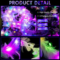 Guirlande de plumes blanches scintillantes à LED pour les fêtes d'anniversaire et de concert